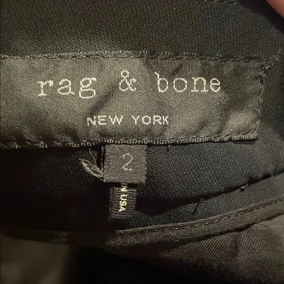 Rag & Bone Black Mo Pants Leather Waistband cuffed crop pants - Picture 6 of 8